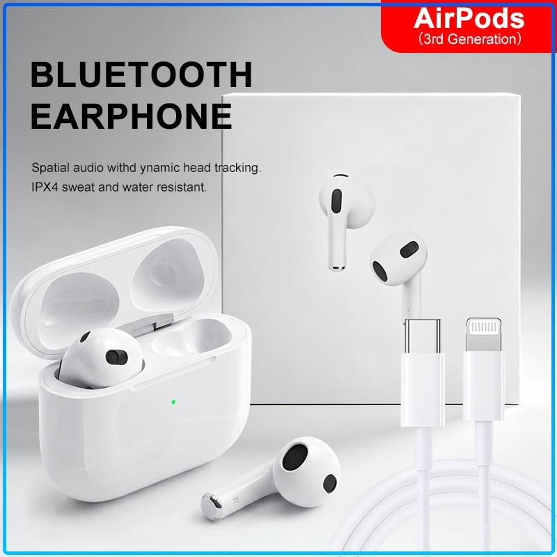Ασύρματα Ακουστικά Bluetooth AirPods 3 Τύπου One Tap Pair Θήκη Φόρτισης Type-C Περιβαλλοντικός Στερεοφωνικός Ήχος Ελαφριά Άνετα Ακουστικά