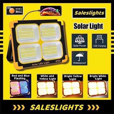 Nouă lumină solară reîncărcabilă reflector LED portabil în aer liber Reflector Proiector reîncărcabil Lampă de construcție