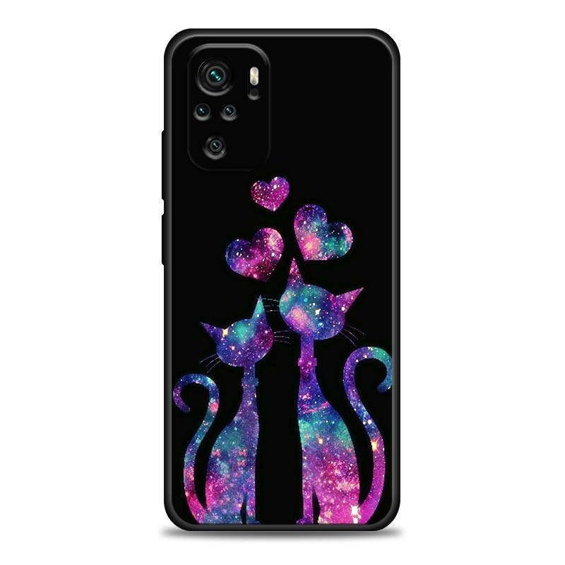 Funny Cute Cat Line Art Phone Case For Xiaomi Redmi Note 11 10 9 8 Pro 9S 8A 10S 11S Soft Cover For Redmi Note 8Pro 10Pro Fundas