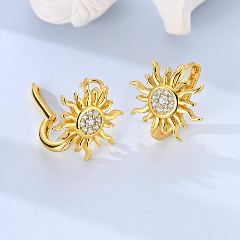 New 925 Silver Earrings Golden Beans Leaf Feather Luminous Elf Hoop Earring For Women Making Jewelry Gift