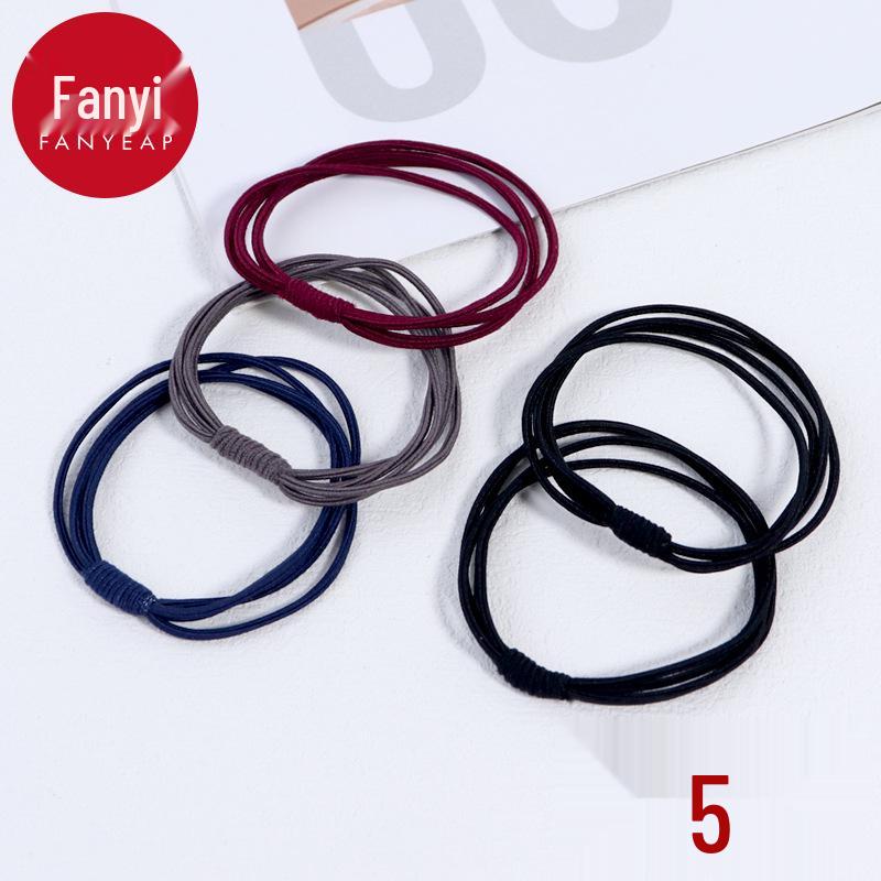 Women's A1V40 Hair Tie Set: Simple One-Piece Ponytail Rope with Free Shipping