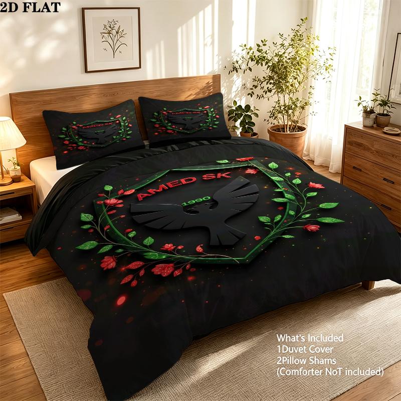 Amedspor Pattern Bedding uilt Set uilt Cover Pillowcase Home Decoration Birthday Gift (1 * duvet cover + 2 * pillowcase without core)