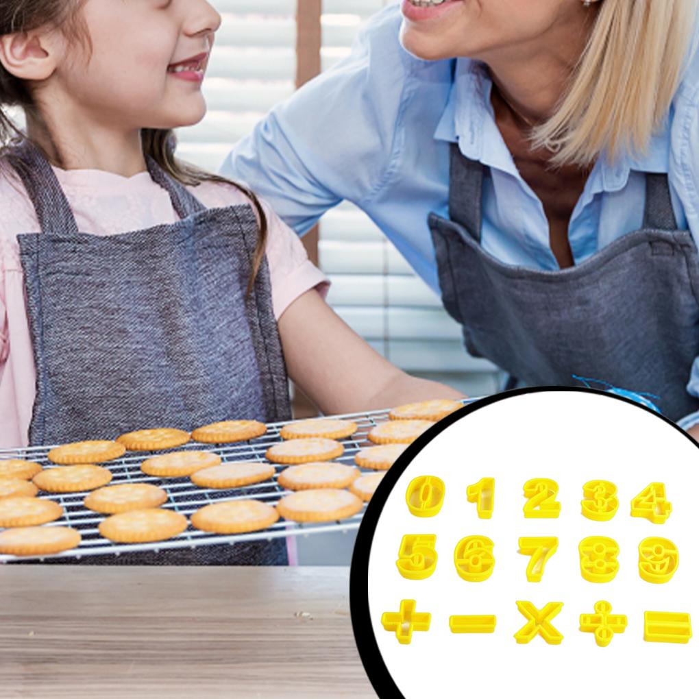 15 Adet Pişirme Fondant Kek Dijital Kurabiye Kalıpları Kesilmiş Çevrilmiş Şeker Çocuklar Plastik Yemek Pişirme Mutfak Tatlı Yapımı