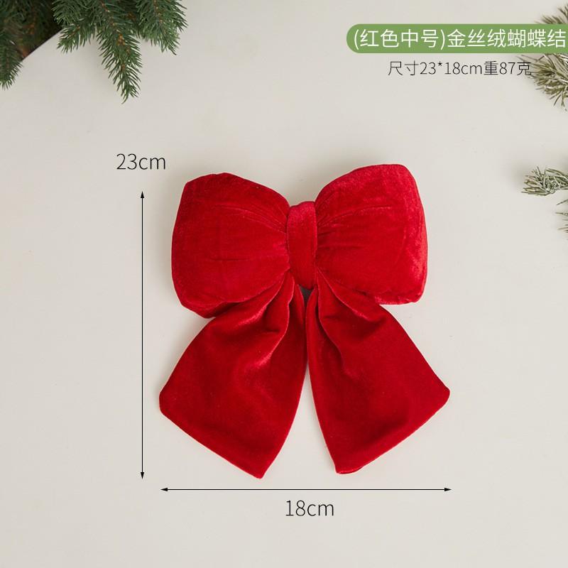 Red Velvet Bow Ornament Christmas Tree Hanging Decor Wedding Party Home Festive Decoration