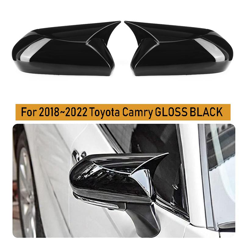 Rhyming 2 buc. Capac oglinzi retrovizoare cu aripi laterale Trim Capace decorative negre Accesorii externe auto pentru Toyota Camry Avalon
