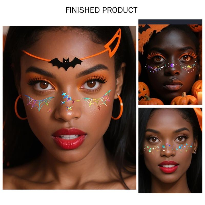 1Pcs Halloween Vampire Bat Fake Freckles Temporary Tattoo Stickers For Child WomanHot Stamping Freckles Makeup Party Face Makeup