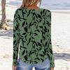Women's Fashionable Casual Printed Long Sleeved Round Neck Top Round Neck Top Top