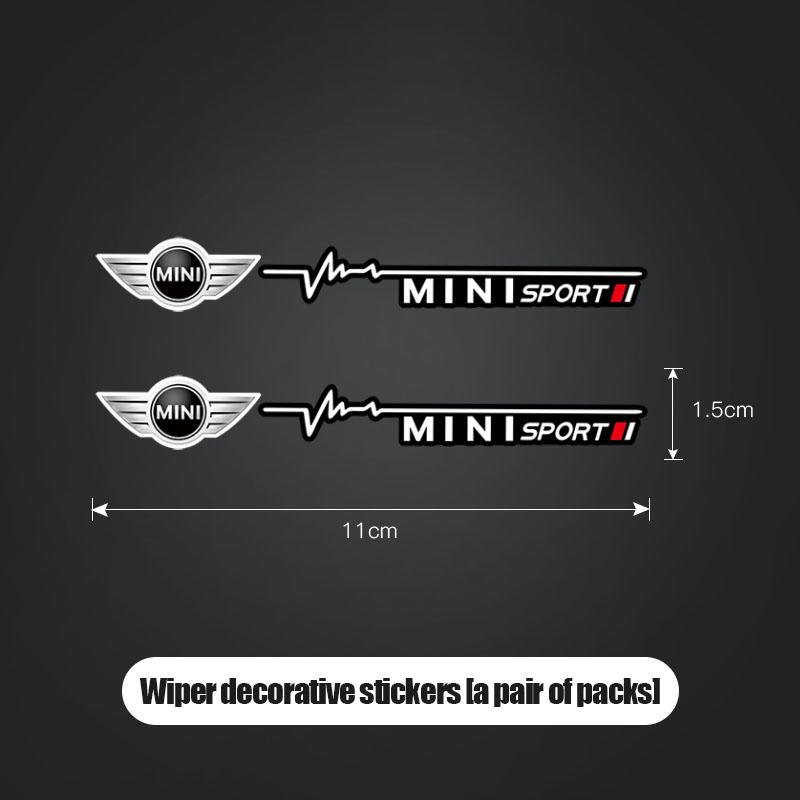 2/4Pcs Car Window Wiper Stickers Emblem Accessories For Mini Cooper JCW Works Hatch F54 F55 F56 F57 F60 R50 R52 R53 R55 R56 R57 Uylez55