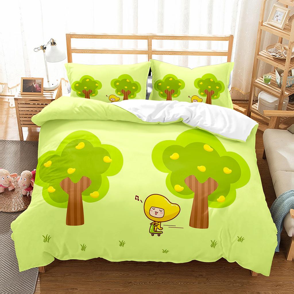 Comforter Mango Fresh Fruit Pattern Comforter For Kids Teens Adults Bedding Set King Queen Twin Size With