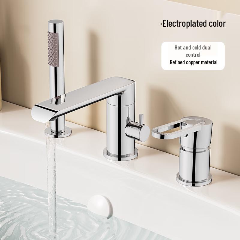 TLXT Графитовый серый вращающийся на палубу набор смесителей для ванны