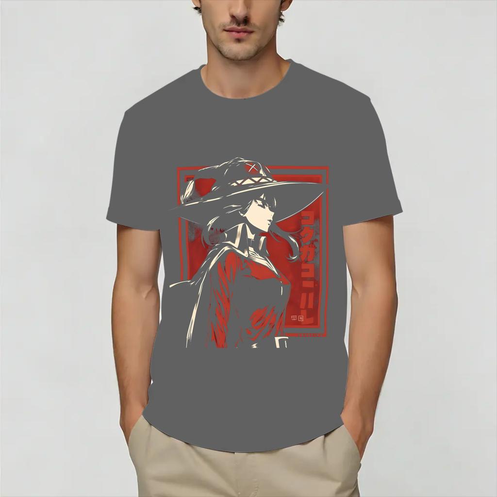Megumin KonoSuba T Shirt Summer Pure Cotton T Shirts For Unisexs Fashion Casual Tshirt Short Sleeve Y2K Funny Clothing