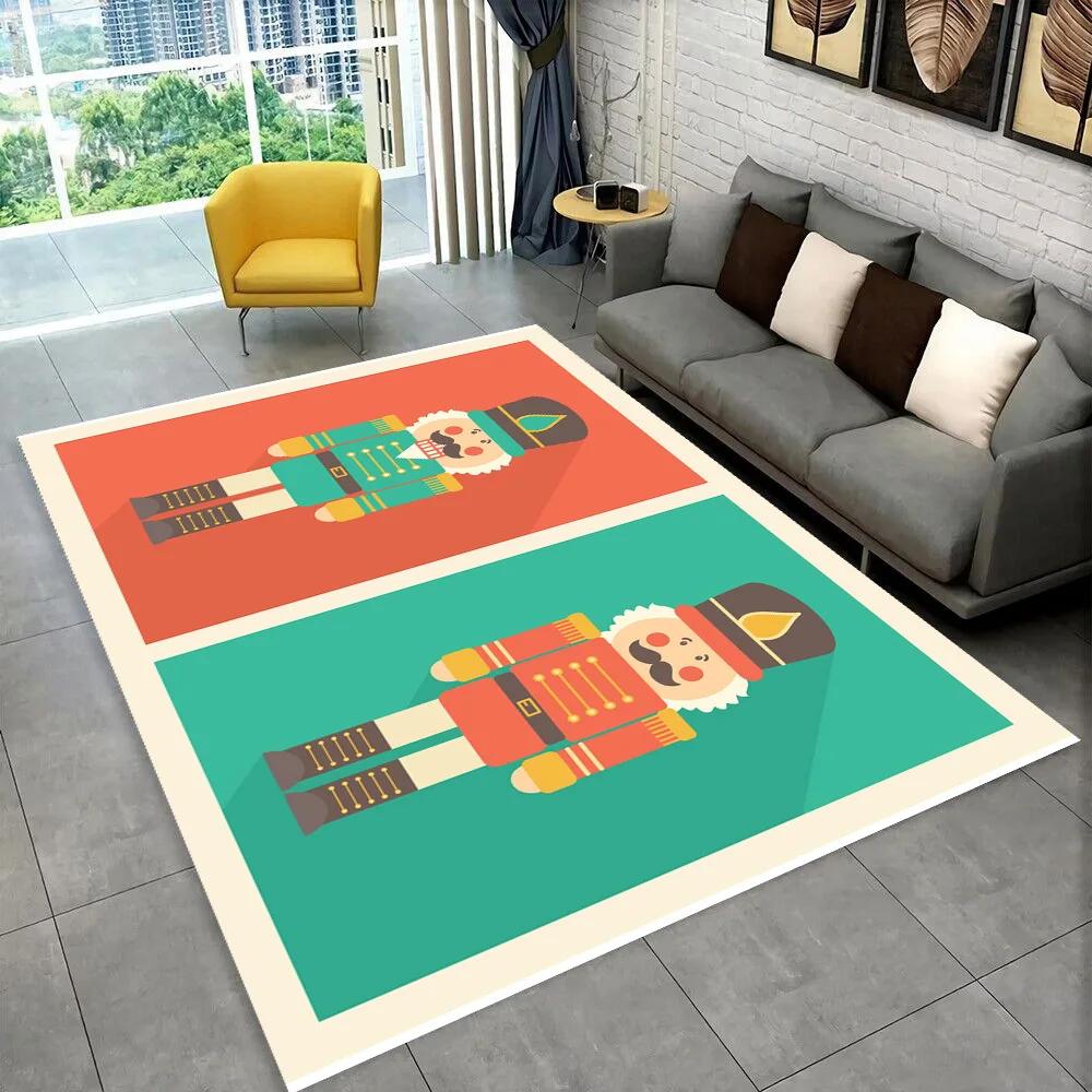 Nussknacker-Weihnachtsbaum-Teppich, Teppich für Zuhause, Wohnzimmer, Schlafzimmer, Sofa, Fußmatte, Dekor, Kinderspiel, rutschfeste Bodenmatte, Geschenk