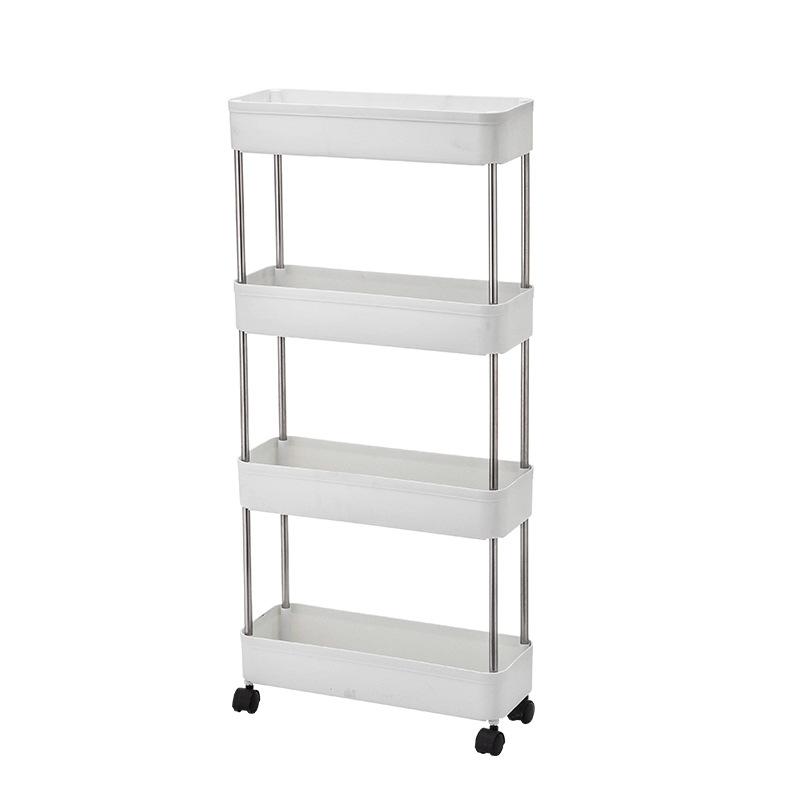 

2/3/4-уровневая передвижная тележка, полка для хранения, стеллаж для хранения с подвижным зазором, кухня, ванная комната, тонкий выдвижной органайзер, полка для гостиной