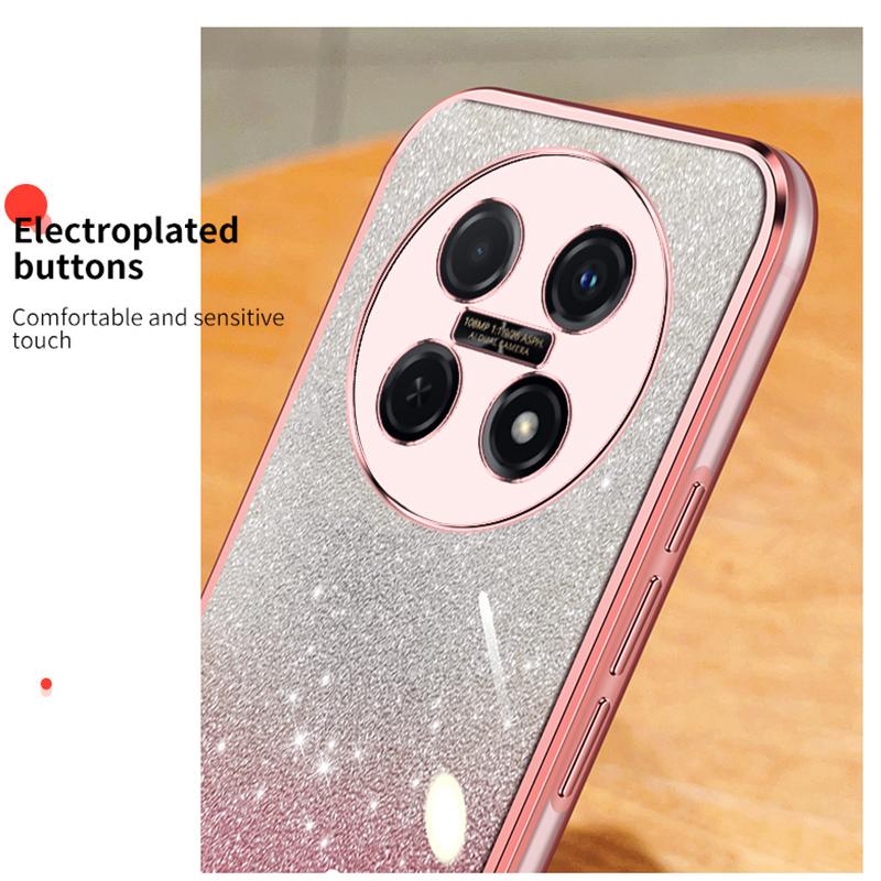 KEYSION Luxury Plating Glitter Phone Case for Huawei nova 13i 12i Transparent Soft TPU Shockproof Back Cover for Huawei nova 12i 13i