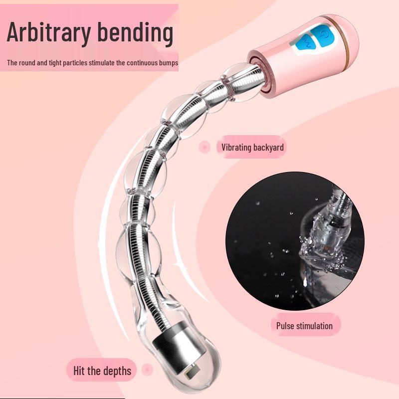 Electric Rear Garden Vibrating Beads Anal Plug Massager - Adult Female Pleasure Device