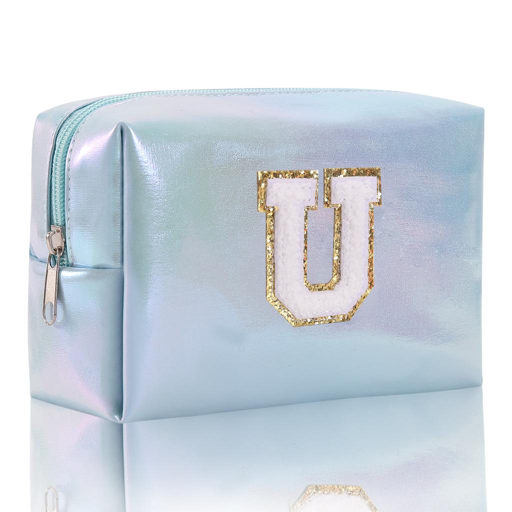 Octagon Bag Embroidery Alphabet Makeup Bag Large Capacity Toiletry Bag Travel Storage Bag Clutch Bag