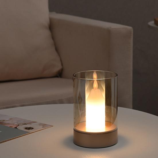 Yousheng LED Night Light with Gesture Control Soft Glow Flicker Free Motion Sensor Technology Bedside Lamp Simulation Candle Decor