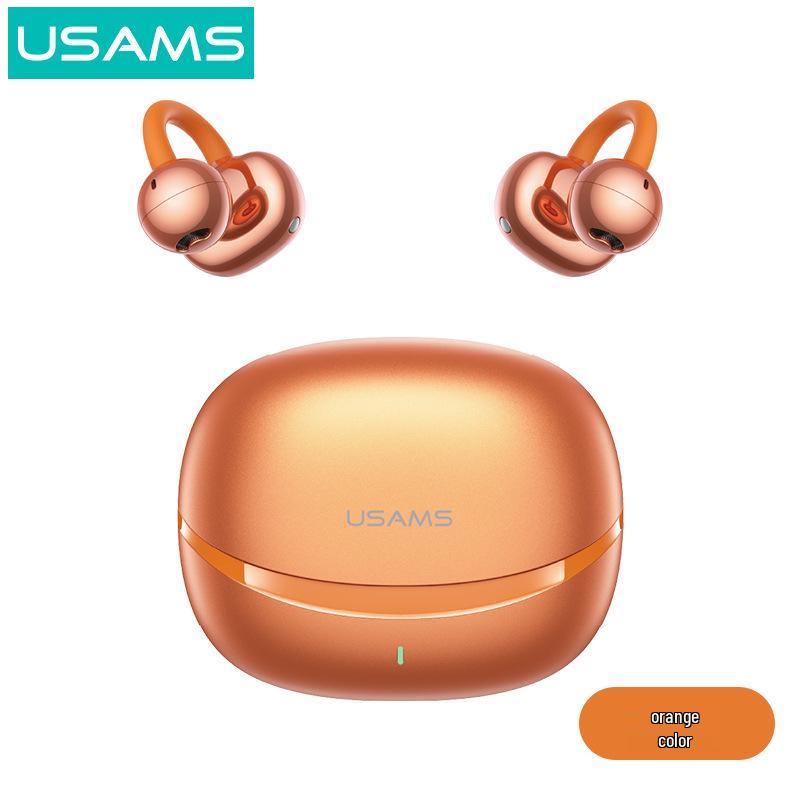 

USAMS R03 Clip-on Bone Conduction Wireless Earbuds - Open-Type, Noise-Canceling, Ideal for Running and Sports. помаранчевий