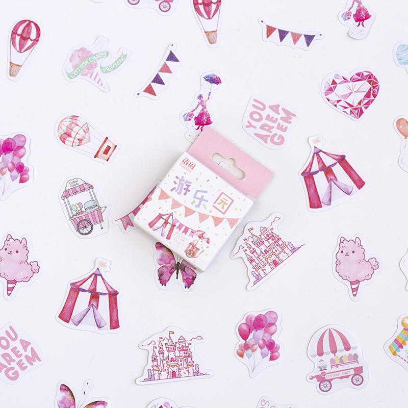 50pcs/pack Cute Flower Unicorn Posters Mini Paper Sticker Decoration Diary Scrapbooking Label Sticker Stationery