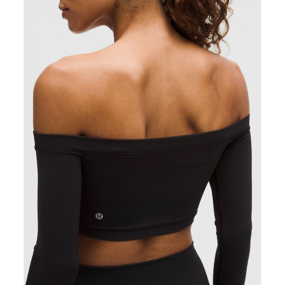 Lululemon Wunder Train Off Shoulder Long Sleeve Shirt Black