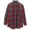 Check Pattern Long Sleeve Button Down Shirt L Red Men's Used