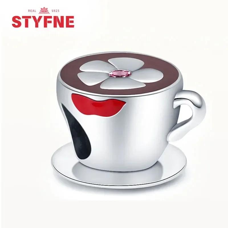 Coppermoe Paw Coffee Cup Beads Pendant Fit Charmscopper Original Bracelet For Women Fine Jewelry Diy Gifts