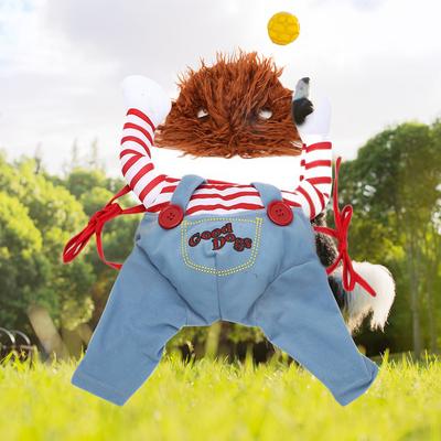 Pet Dog Creative Quirky Clothes Adjustable Puppy Christmas Clothes Holding Knife for Small Medium Large Extra Large Dogs Pets