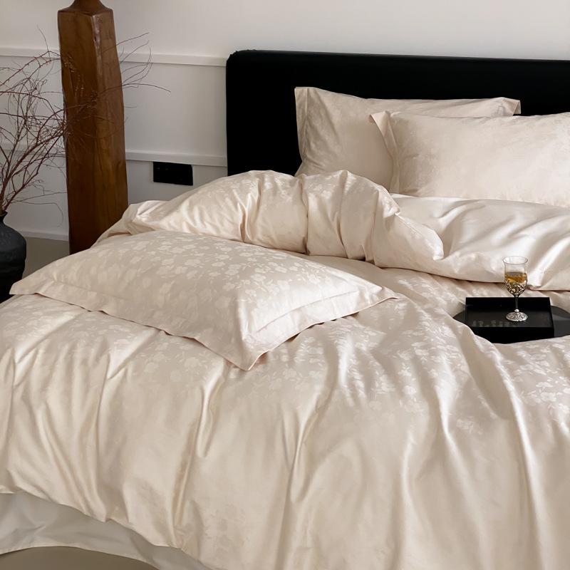 100 Long-Staple Cotton 4Pcs Set, High-End Jacquard Embroidery Bedding 4Pcs Set
