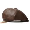 NORTHWOOD Luxury Synthetic PU Leather Beret Hat for Men Women 58cm Retro Eight-Point Cap for Outdoor Autumn Winter Wear