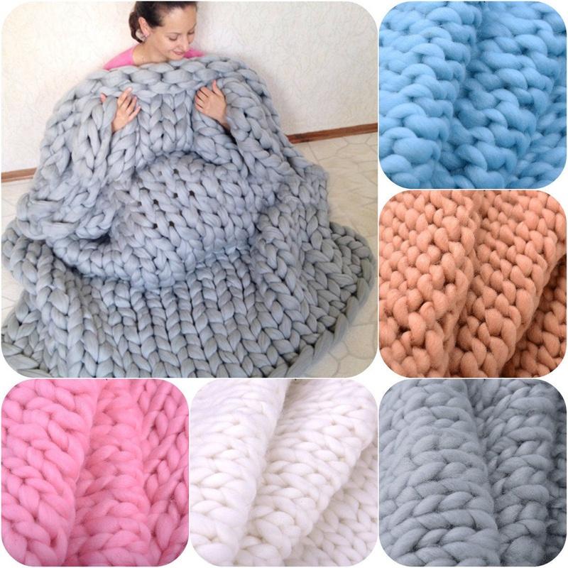 Luxurious Chunky Knitted Blanket With Soft Merino Wool For Cozy Winter Nights