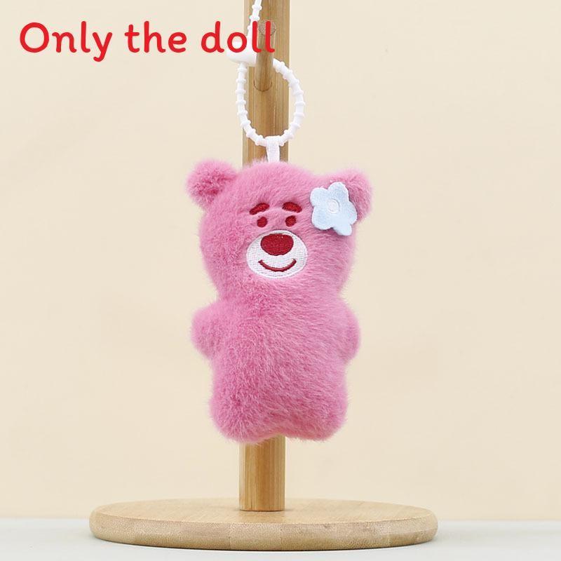 Plush Animal Keychain With Straw Bear And Capybara Designs For Kids And Gift Enthusiasts