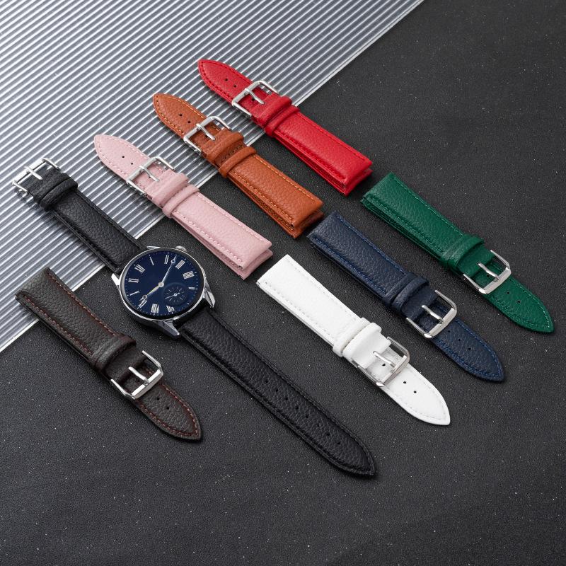 Litschi-Muster 22mm Echtes Leder Uhrenarmband für Huawei GT