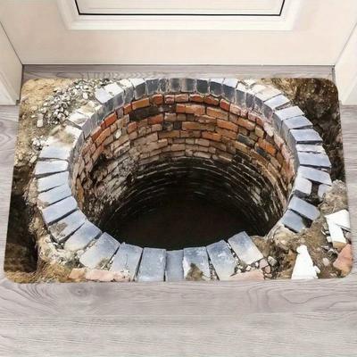 3D Optische Illusion Teppich Realistisches Loch Rutschfeste Bodenmatte Bodenloser Schacht Eingangsmatte Fußmatte für Wohnzimmer Schlafzimmer Spielzimmer Dekor