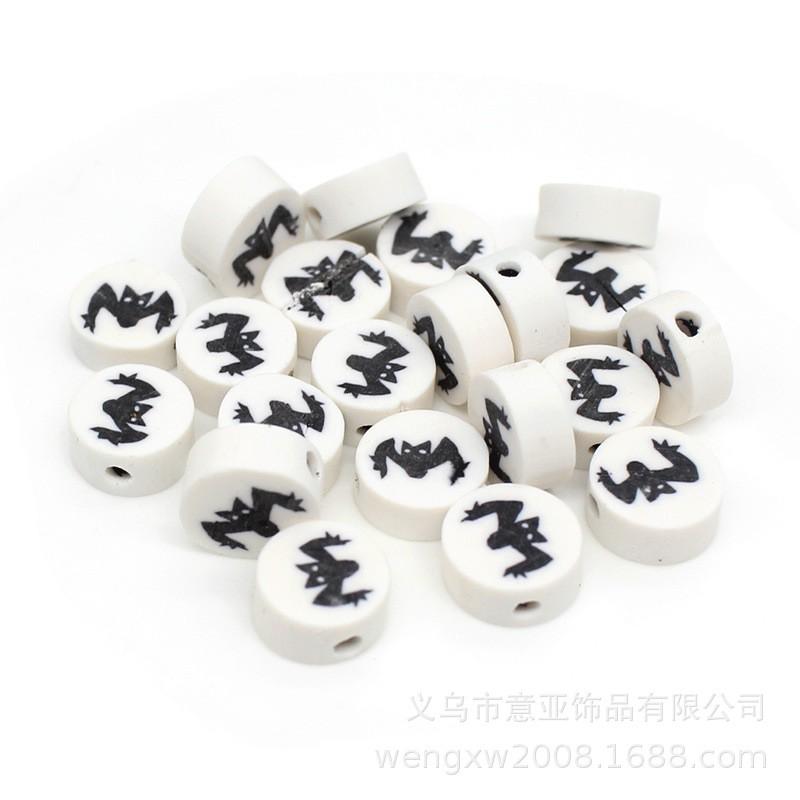 Halloween Polymer Clay Beads Spooky Skull Pumpkin Ghost Spacer DIY Jewelry Making 10mm 1000pcs