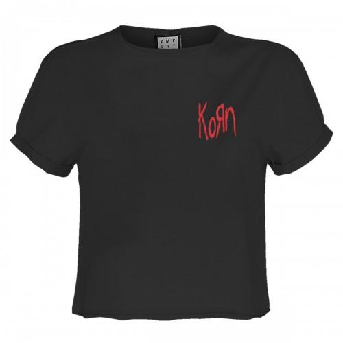 Amplified Womens/Ladies Lineart Issues Korn Crop T-Shirt
