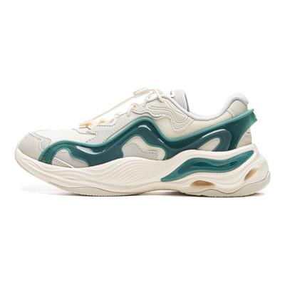 Li Ning Kids Sports Lifestyle Series Synthetic Leather Fabric Fashion Versatile Durable Low-Top Casual Shoes Kids Sneaker Light-Green YKCU168-5