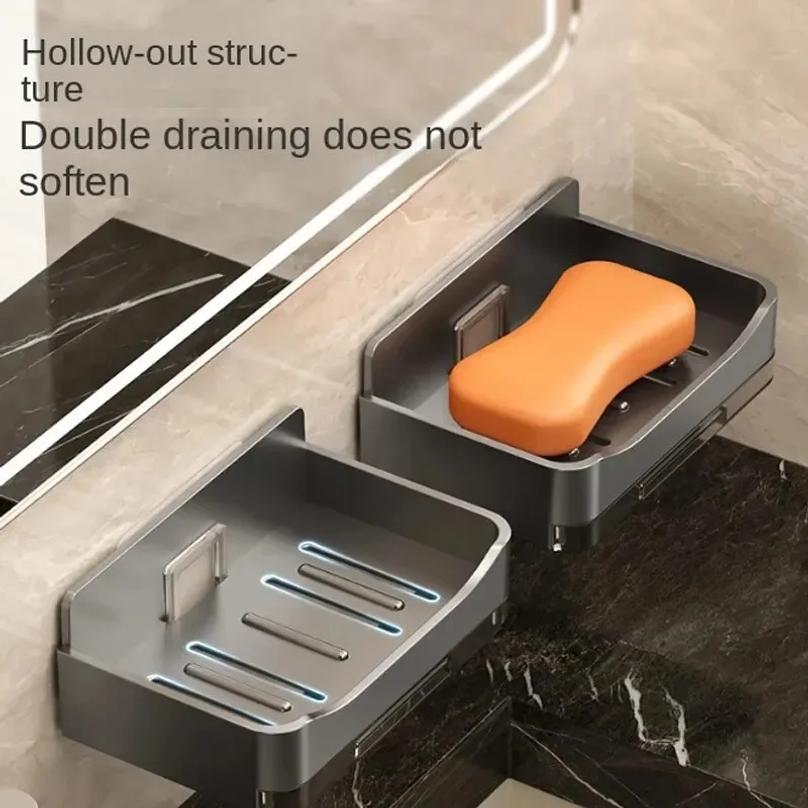 wall-mounted drain soap box soap holder bathroom wall hanging soap box perforation-free bathroom soap box storage rack