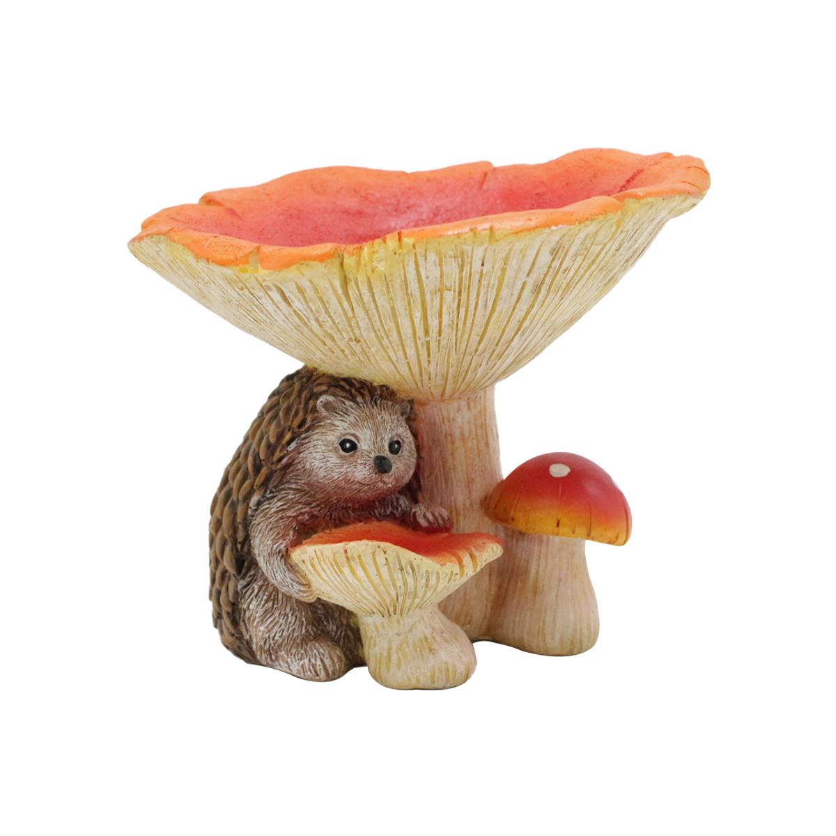 

1 hedgehog mushroom bird feeder, suitable for bird enthusiasts, garden decoration bird feeder, bonsai decoration statue, handmad