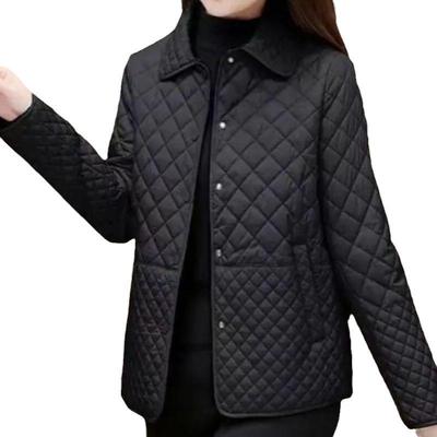 Autumn Winter Women Plaid Quilted Coats Fashion Female Korean Clothing Solid Casual Thicken Warm Jackets