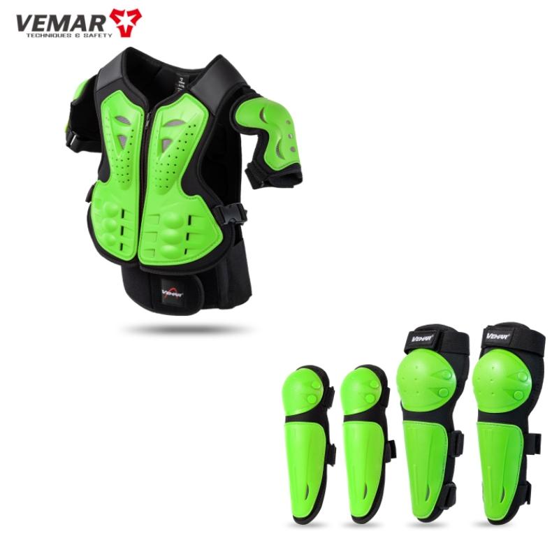Kids Motorcycle Riding Body Armor/Elbow Knee Protector Children Motocross Back Vest Chest Off-Road Moto Cycling Protective Gear