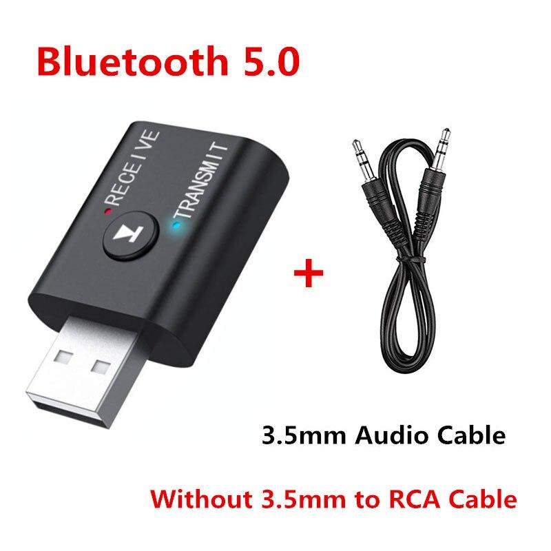 Bluetooth 5.0 מקלט אודיו משדר 3.5 מ"מ שקע AUX RCA USB Dongle סטריאו אלחוטי מתאם לטלוויזיה ערכת רכב רמקול אוזניות