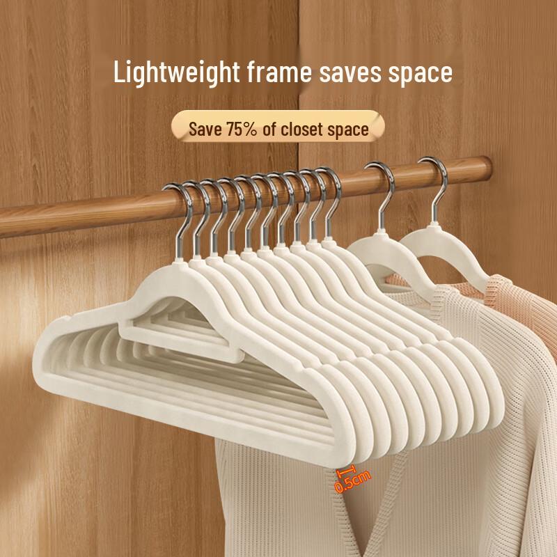 Vilscijon Thickened Flocked Non-Slip Hangers