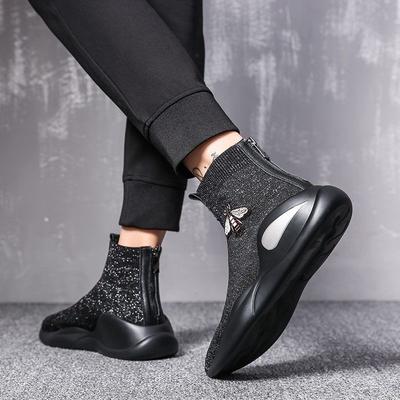 Socken und Schuhe Herren High-Top Frühling atmungsaktive Strickschuhe Koreanische Version vielseitige Freizeitschuhe elastische trendige Schuhe