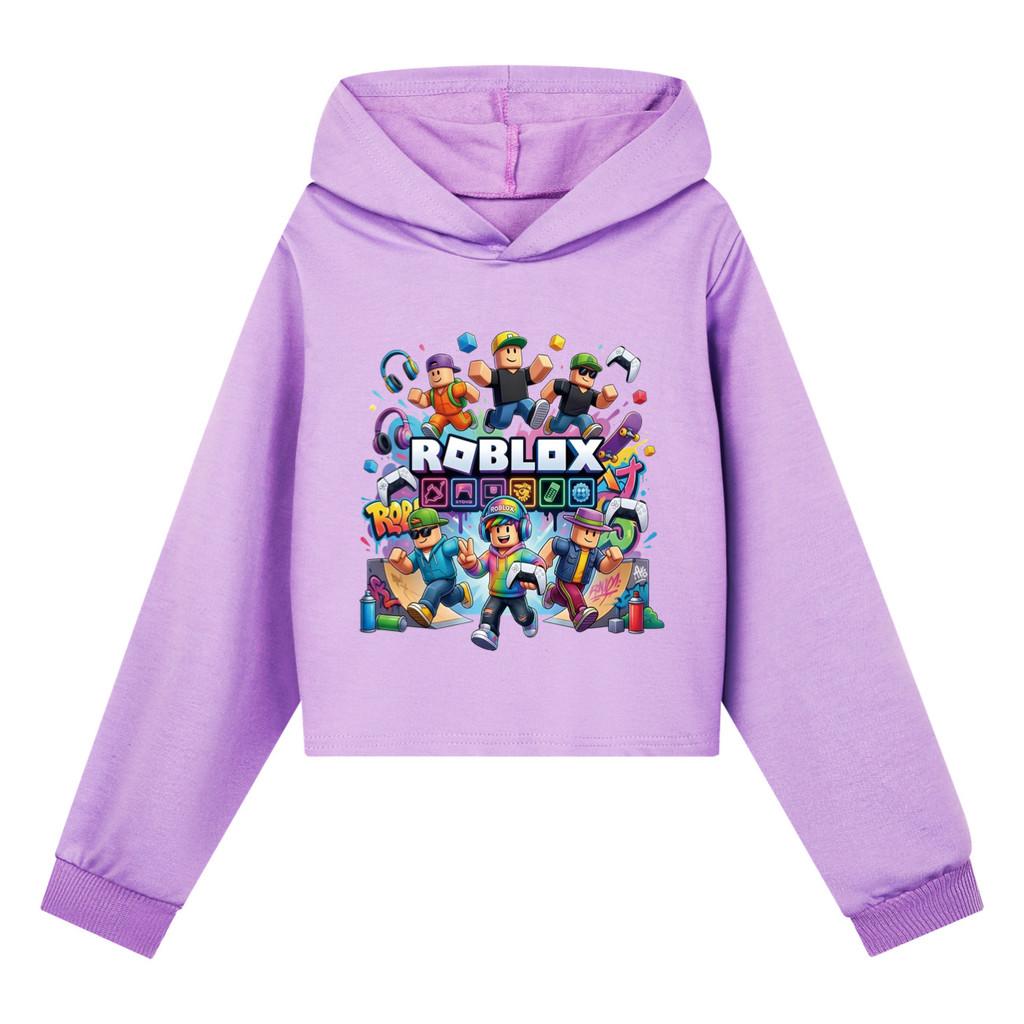 5573 Kids Girls Roblox Printed Casual Outerwear Long Sleeves Hoodies Top 110cm фиолетовый