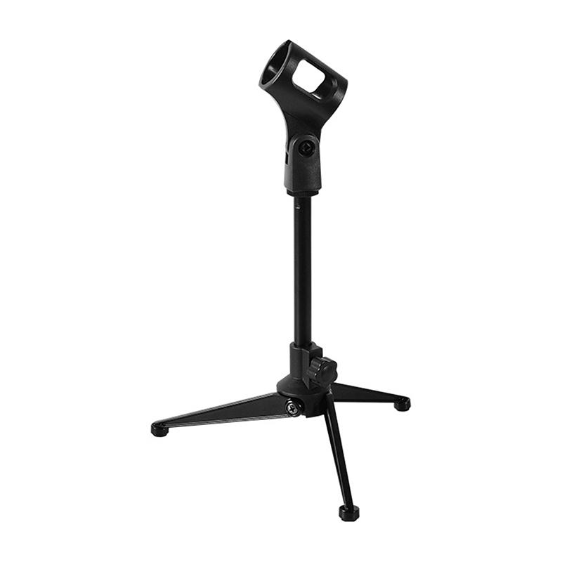 Adjustable Microphone Stand Desktop Tripod Mini Portable Mic Stand Holder Mic Clip Holder Bracket Lightweight For Live