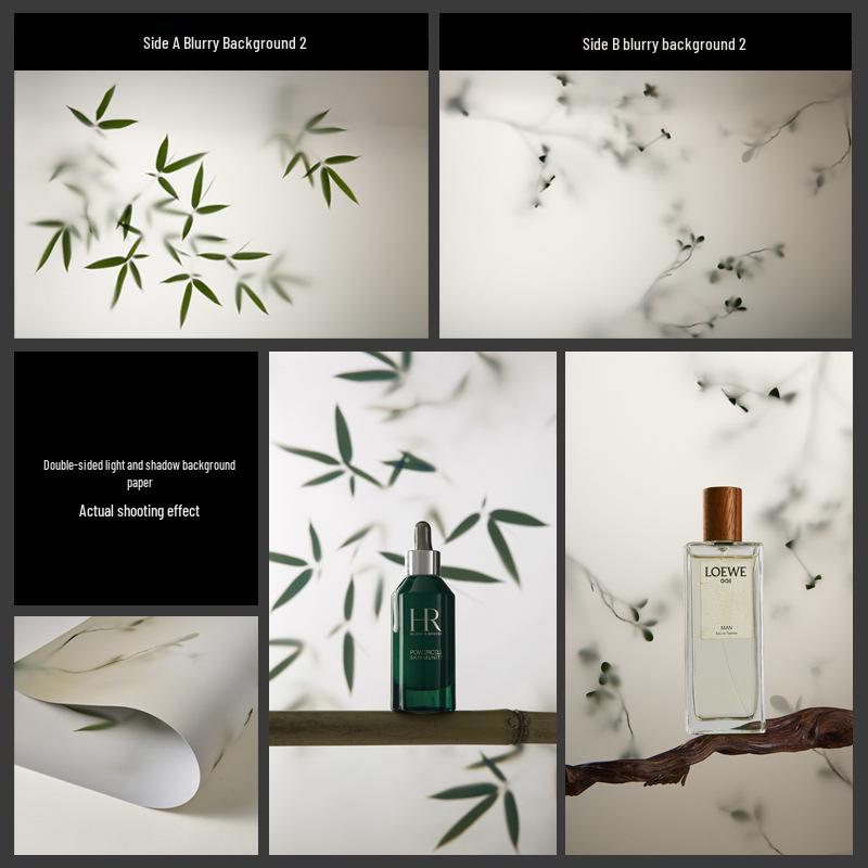3D Double-Sided Tree Shadow Background Paper for Photography: Minimalist Prop for Cosmetics, Food, and Jewelry Still Life