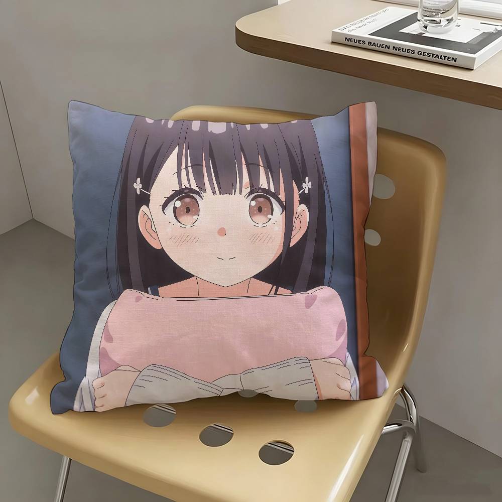 1pc Yui Hanasaka Anime Characters Pillow Case Fashion Square Pillowcase Bedroom Sofa Room Ins Decoration Leisure