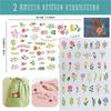 Water-Soluble Embroidery Stabilizer-Self-Adhesive Non-Woven Backing with Colorful Floral Prints Sticky Fabric for Hand Sewing