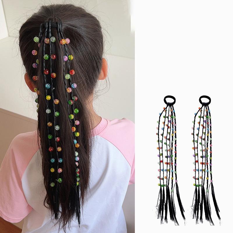 1PC Lovely Girls Five-pointed Star Wigs Ponytail Headbands Rubber Bands Hair Bands Headwear Kids Hair Accessories Hair Ornament