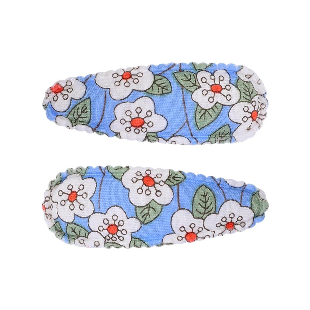2 Stück/Set Bedruckte BB Haarspange Haaraccessoires Handgefertigt Leinwand Blume Haarspange Mädchen Süße Haarspangen Kopfschmuck Geschenk